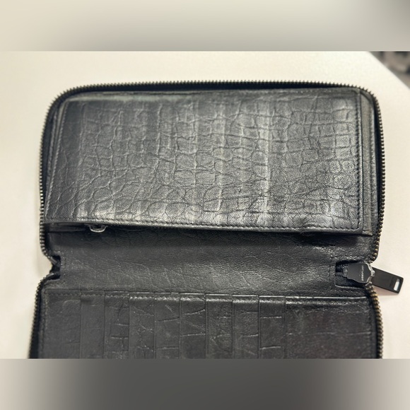Yves Saint Laurent Embossed Leather Zip Around Wallet - Picture 9 of 10